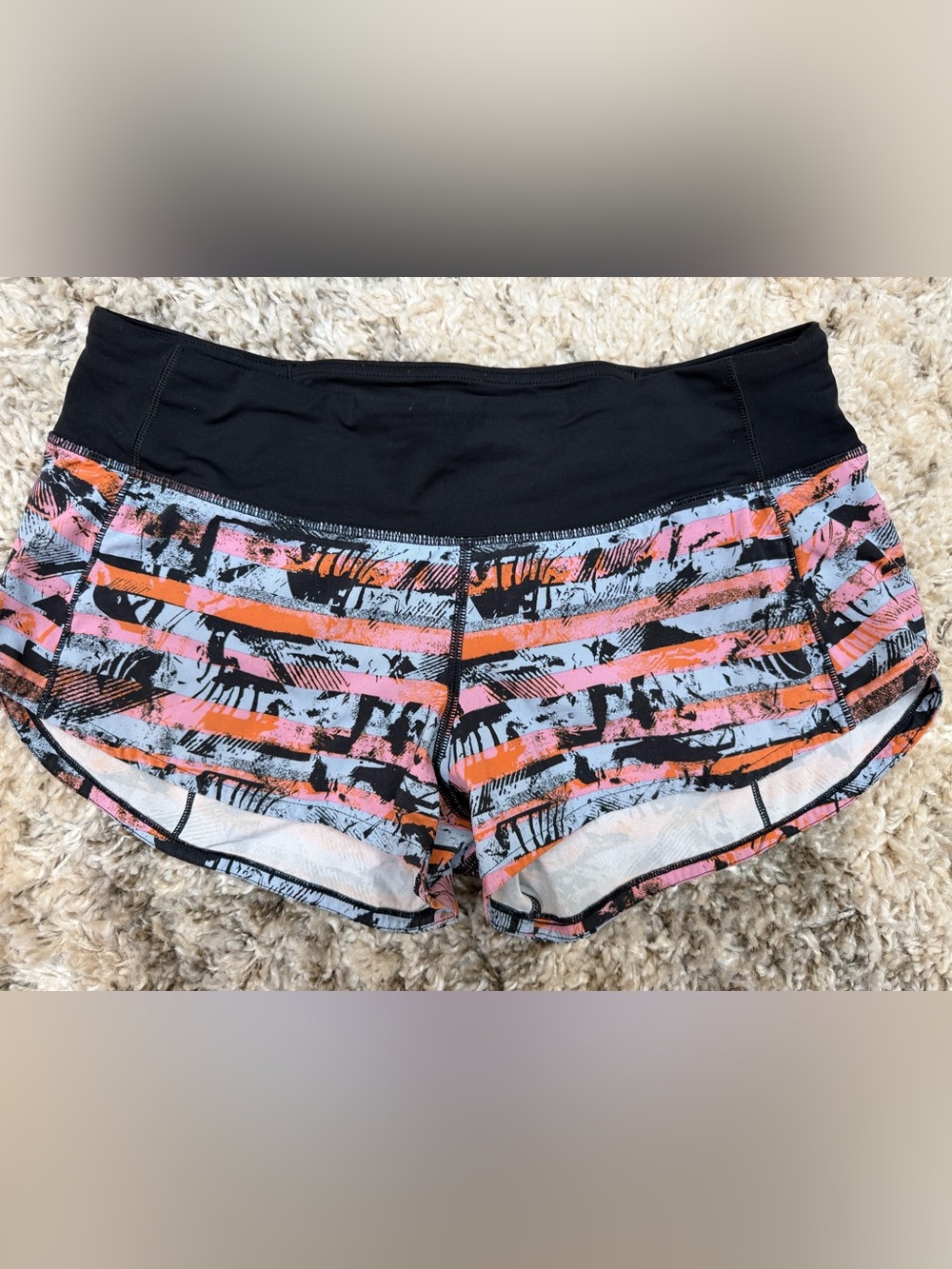 LULULEMON Women’s 2.5” Active Shorts with Pink, Orange & Blue Print